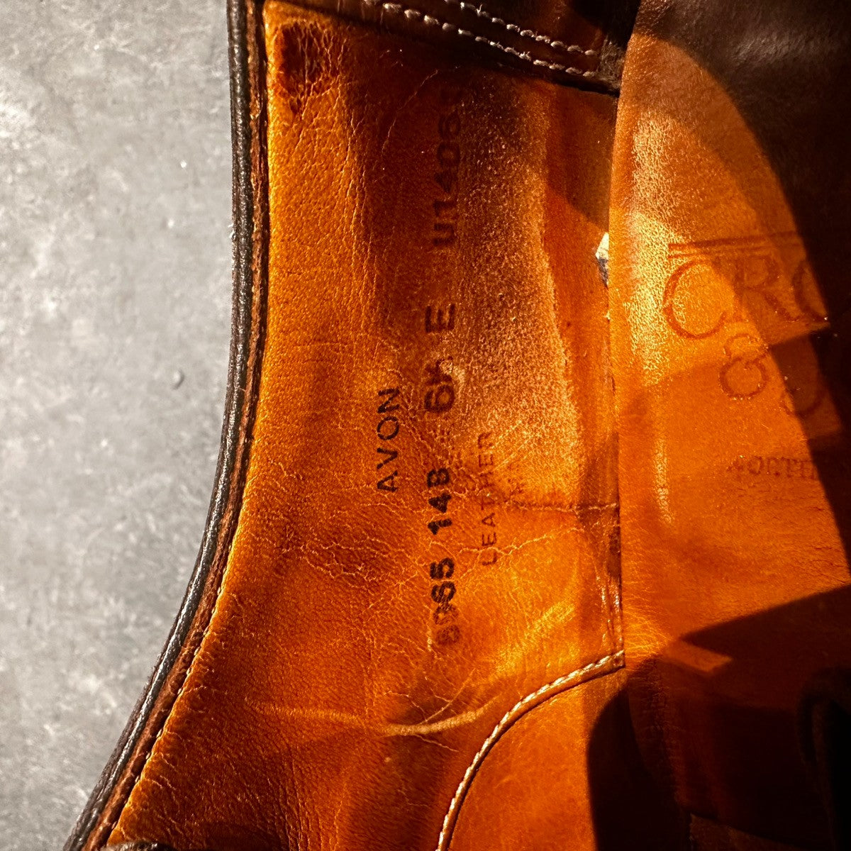 【CROCKETT&JONES】クロケット&ジョーンズ エイボン ストレートチップ カーフ ブラウン サイズ6.5