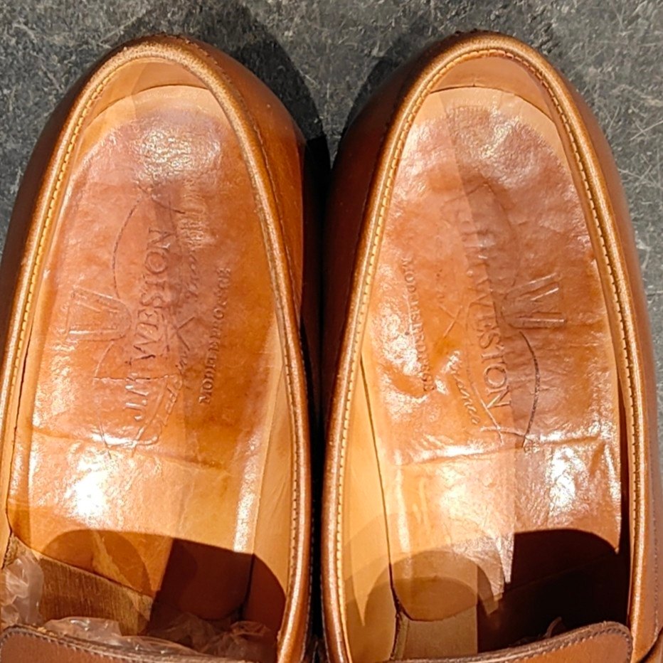 希少 【J.M.WESTON】ジェイエムウエストン 旧旧ロゴ 180 シグニチャーローファー カーフ タンブラウン サイズ UK4D 41ラスト 定価¥151,800-