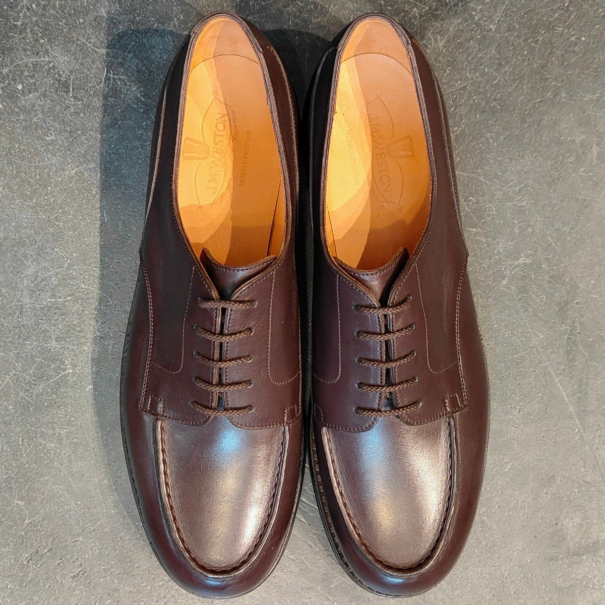 希少 新品未使用 【J.M.WESTON】ジェイエムウエストン 641 ゴルフ Uチップ 旧旧ロゴ カーフ ダークブラウン サイズ UK9C 31ラスト 参考定価¥176,000-