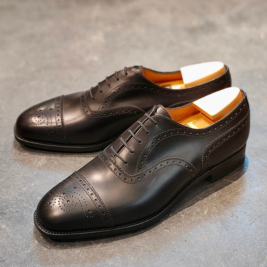 希少 新品未使用【J.M.WESTON】ジェイエムウエストン 310 セミブローグ ボックスカーフ ブラック サイズUK9.5D 11ラスト