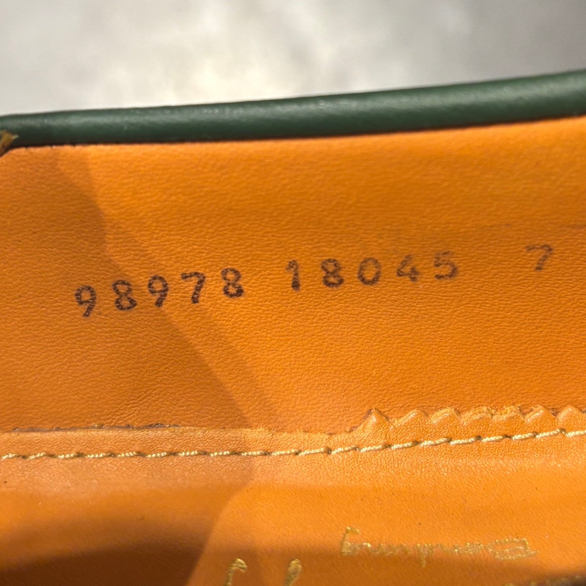 【Jalan Sriwijaya】ジャランスリワヤ 98978 デッキシューズ カーフ グリーン サイズ UK7 18045ラスト