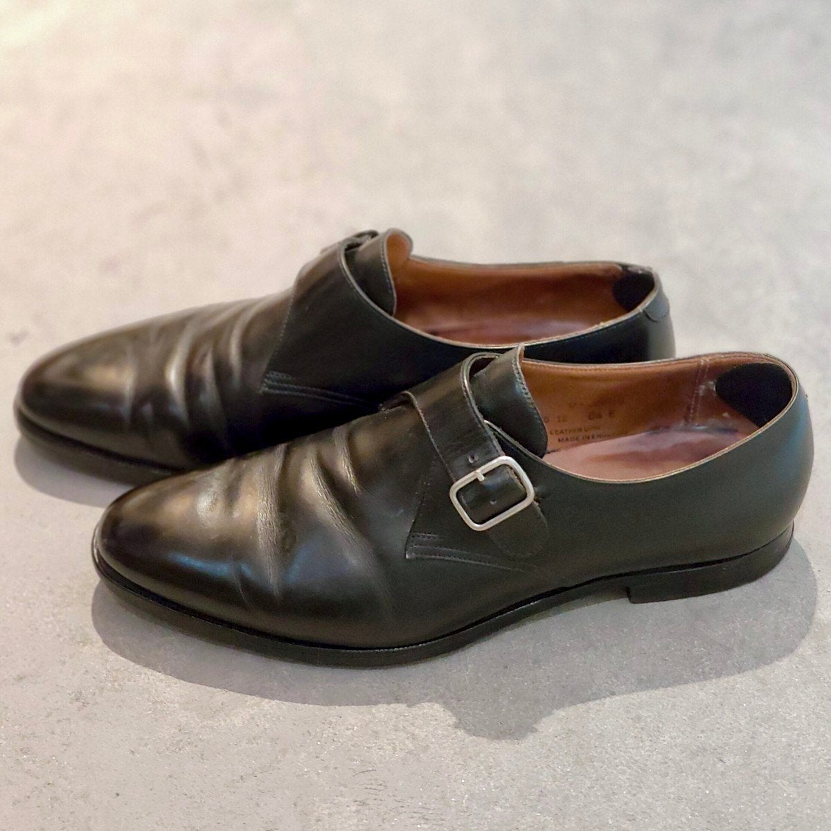 【CROCKETT&JONES】クロケット&ジョーンズ マルバーン シングルモンク カーフ ブラック サイズUK8.5E 341ラスト
