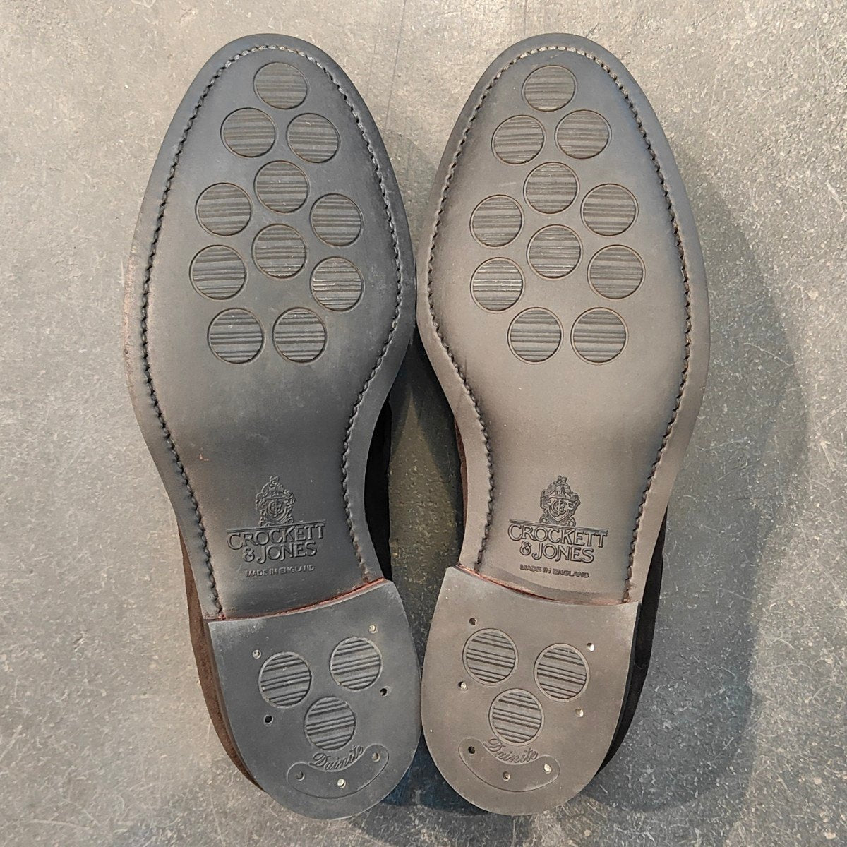 試着程度【CROCKETT&JONES】クロケット&ジョーンズ キャベンディッシュ3 タッセルローファー スエード ブラック サイズUK5E 375ラスト 参考定価¥126,500-