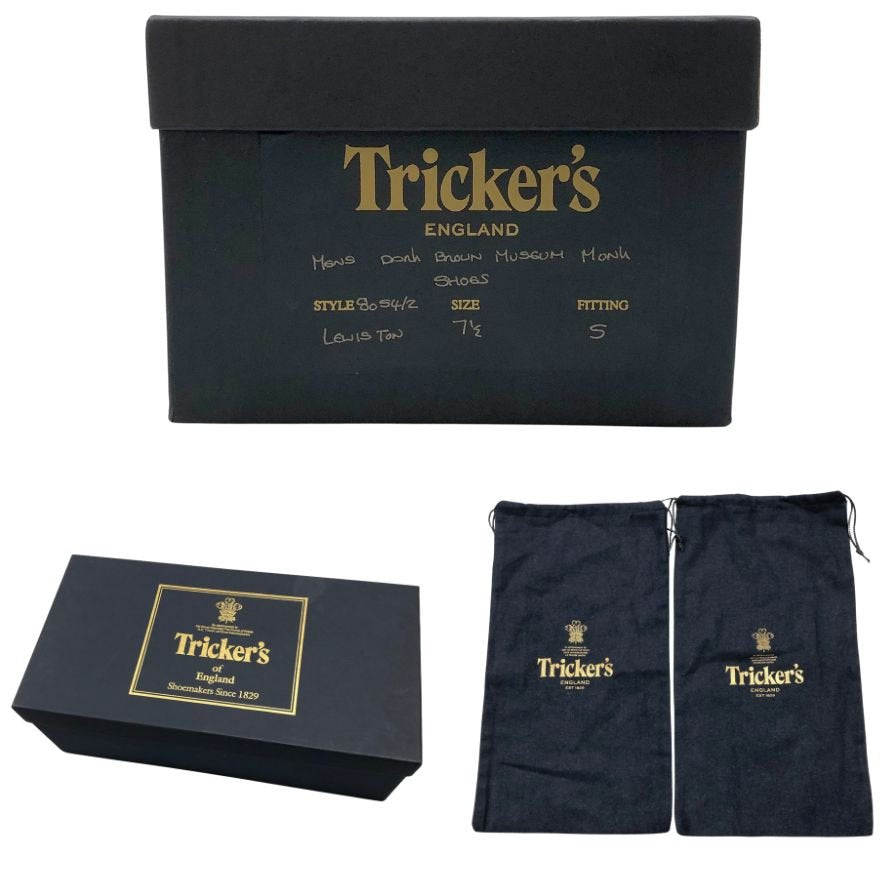【TRICKERS】トリッカーズ LEWISTON シングルモンク ミュージアムカーフ ブラウン サイズ UK7.5