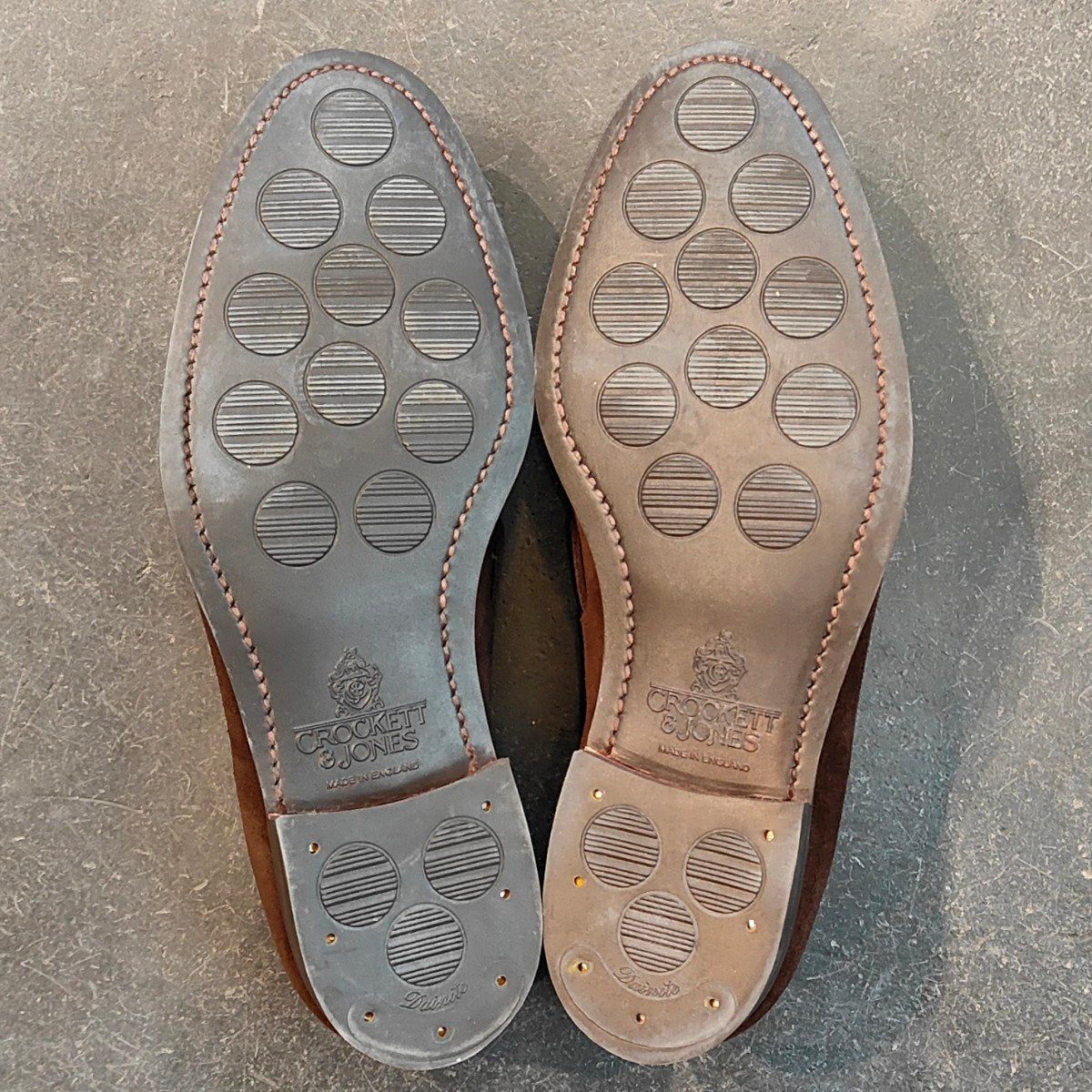 使用数回【CROCKETT&JONES】クロケット&ジョーンズ キャベンディッシュ3 タッセルローファー スエードダークブラウン サイズUK6.5E 375ラスト 参考定価¥115,500-