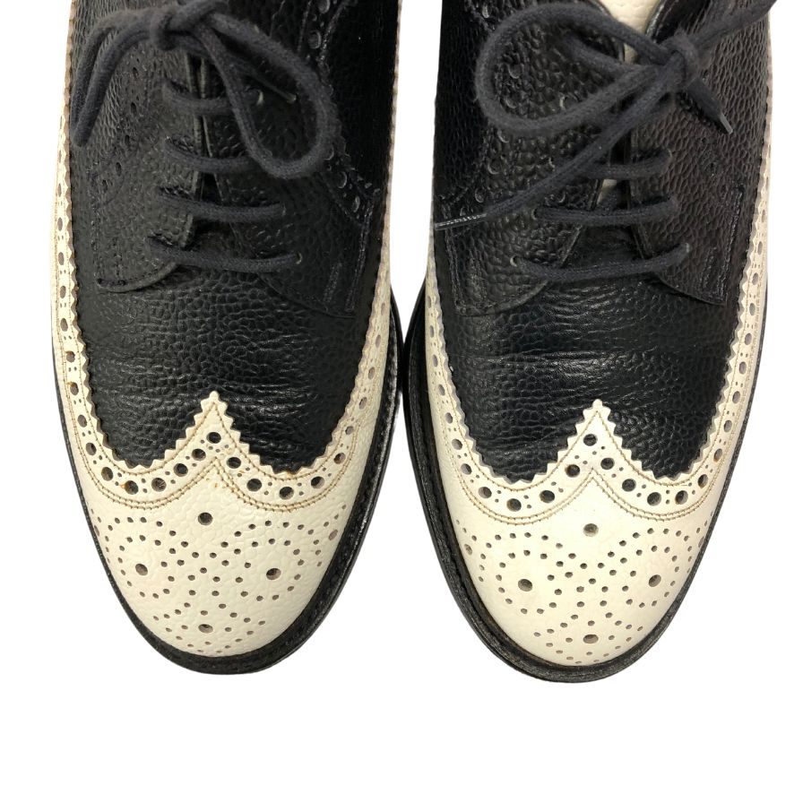 美品 【CROCKETT&JONES】クロケットアンドジョーンズ チェビオット フルブローグ グレインレザーカーフコンビ ブラックホワイト サイズ UK5.5E