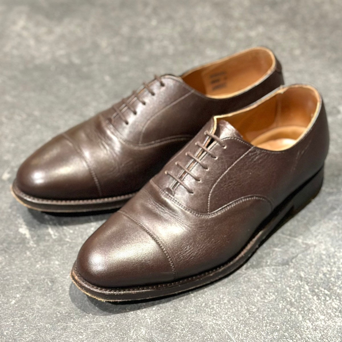 美品【Lloyd Footwear】ロイドフットウェア K45310 カーフ ストレートチップ ダークブラウン サイズUK6