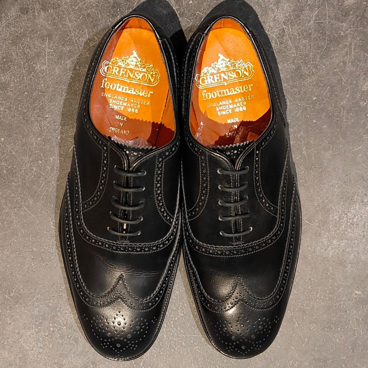 試着程度【GRENSON】グレンソン ウイングチップ カーフ ブラック サイズUK6