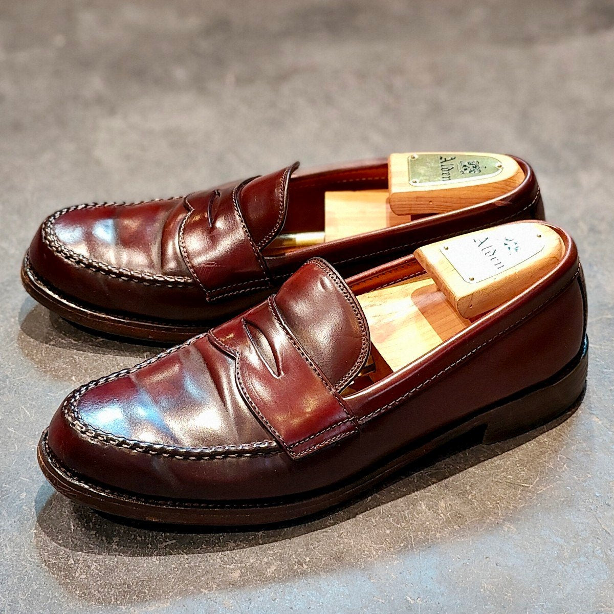 希少【ALDEN】オールデン ペニーローファー 9916 旧ロゴ コードバン ダークバーガンディ サイズUS8D バンラスト