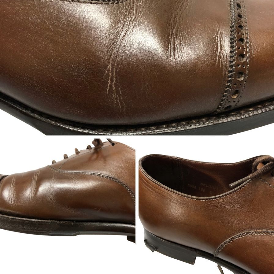 【CROCKETT&JONES】クロケット&ジョーンズ ビジネスシューズ カーフ ブラウン サイズ UK6E ラスト
