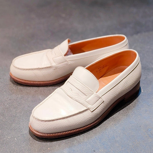 美品【J.M.WESTON】ジェイエムウエストン 180 シグニチャーローファー グレインレザーカーフコンビ ホワイト サイズ UK6D 41ラスト 参考定価¥151,800-