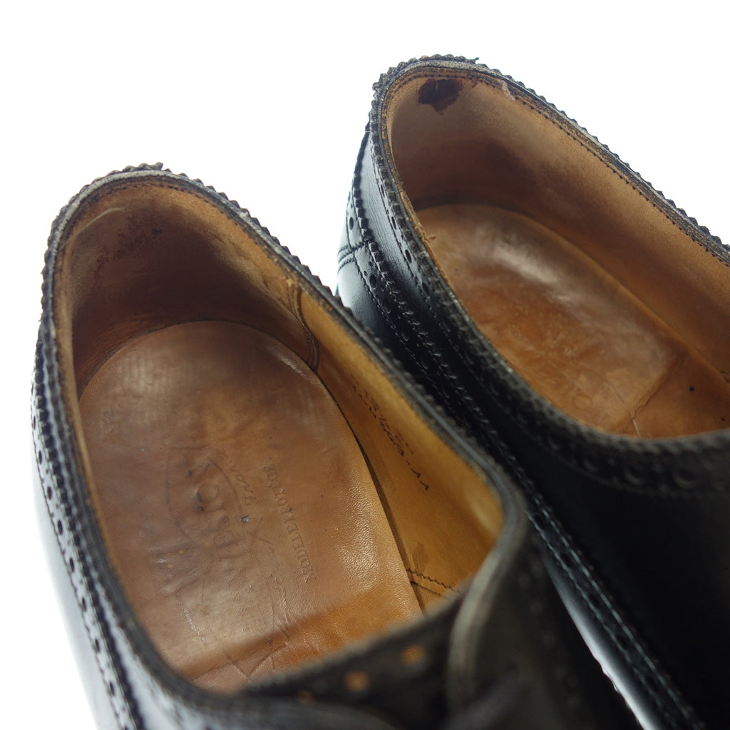 【J.M.WESTON】ジェイエムウエストン 旧ロゴ 579 ジスカール セミブローグ カーフ ブラック サイズ 7.5E GISCARD