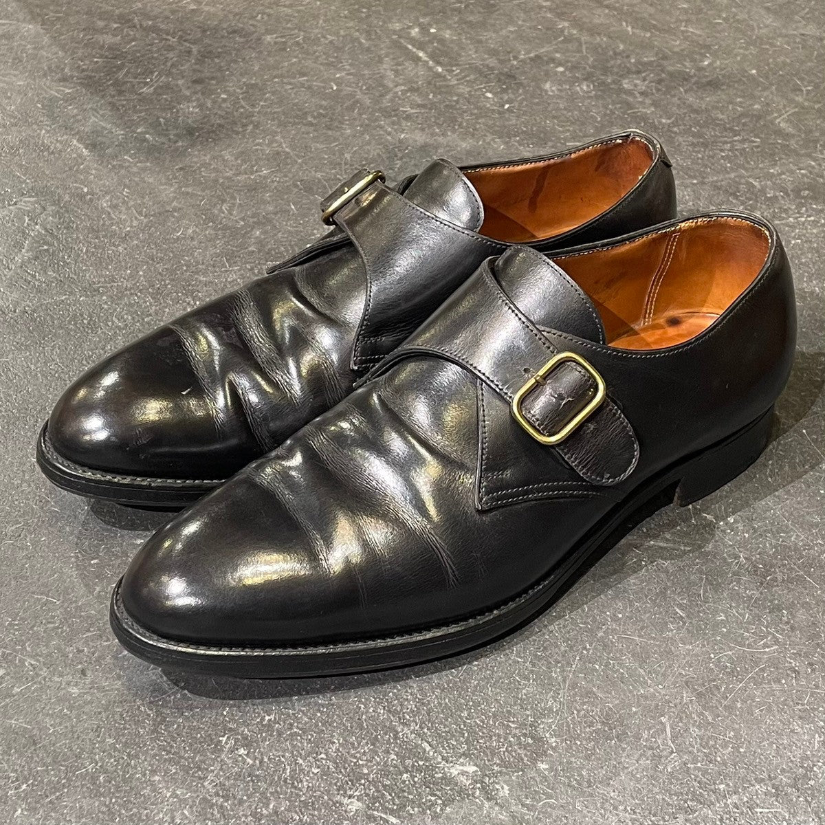 【JOHN LOBB】ジョンロブ シングルモンク FOULD カーフ ブラック サイズ UK6.5E