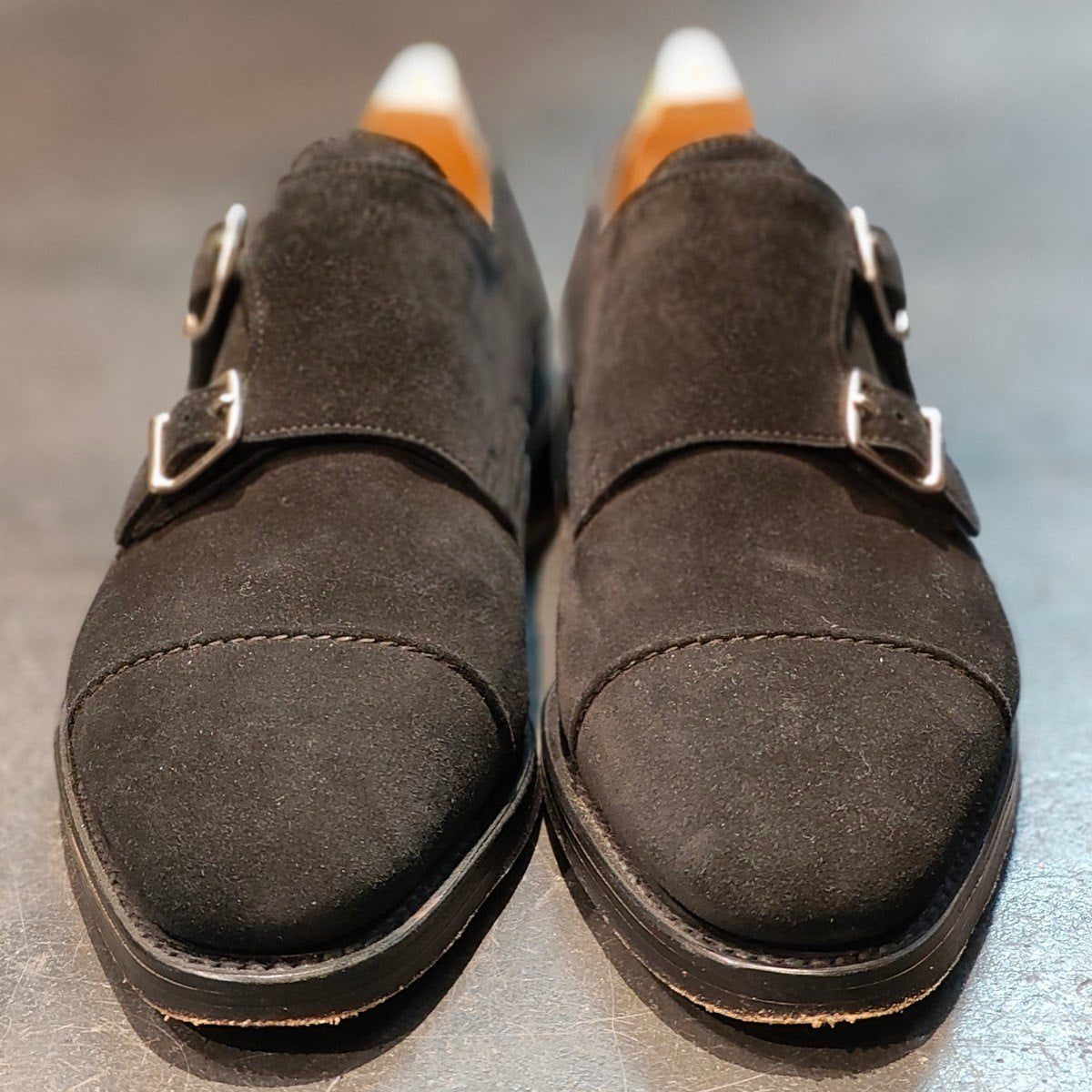 使用数回 【JOHN LOBB】ジョンロブ ウィリアム ダブルモンク スエード サイズ UK5.5E 9795ラスト 定価¥237,600-