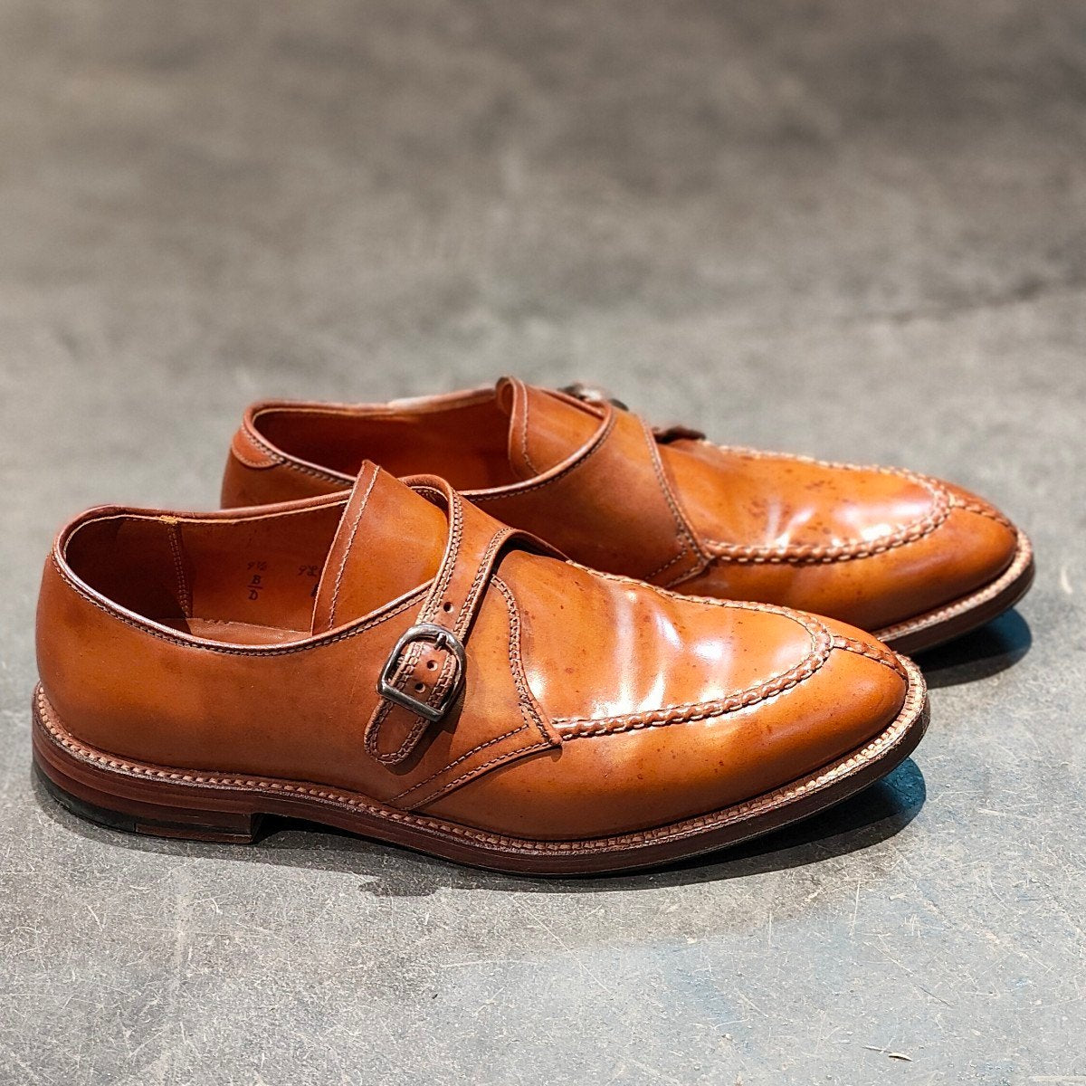 希少 【ALDEN】オールデン レザーソウル別注 1124 NST シングルモンク コードバン ウイスキー サイズUS9.5D アバディーンラスト
