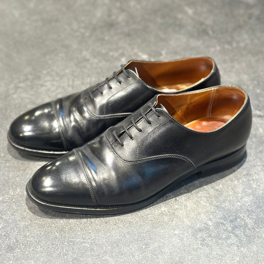 極美品【CROCKETT&JONES】クロケット&ジョーンズ コノート ストレートチップ  カーフ ブラック UK7E 236ラスト