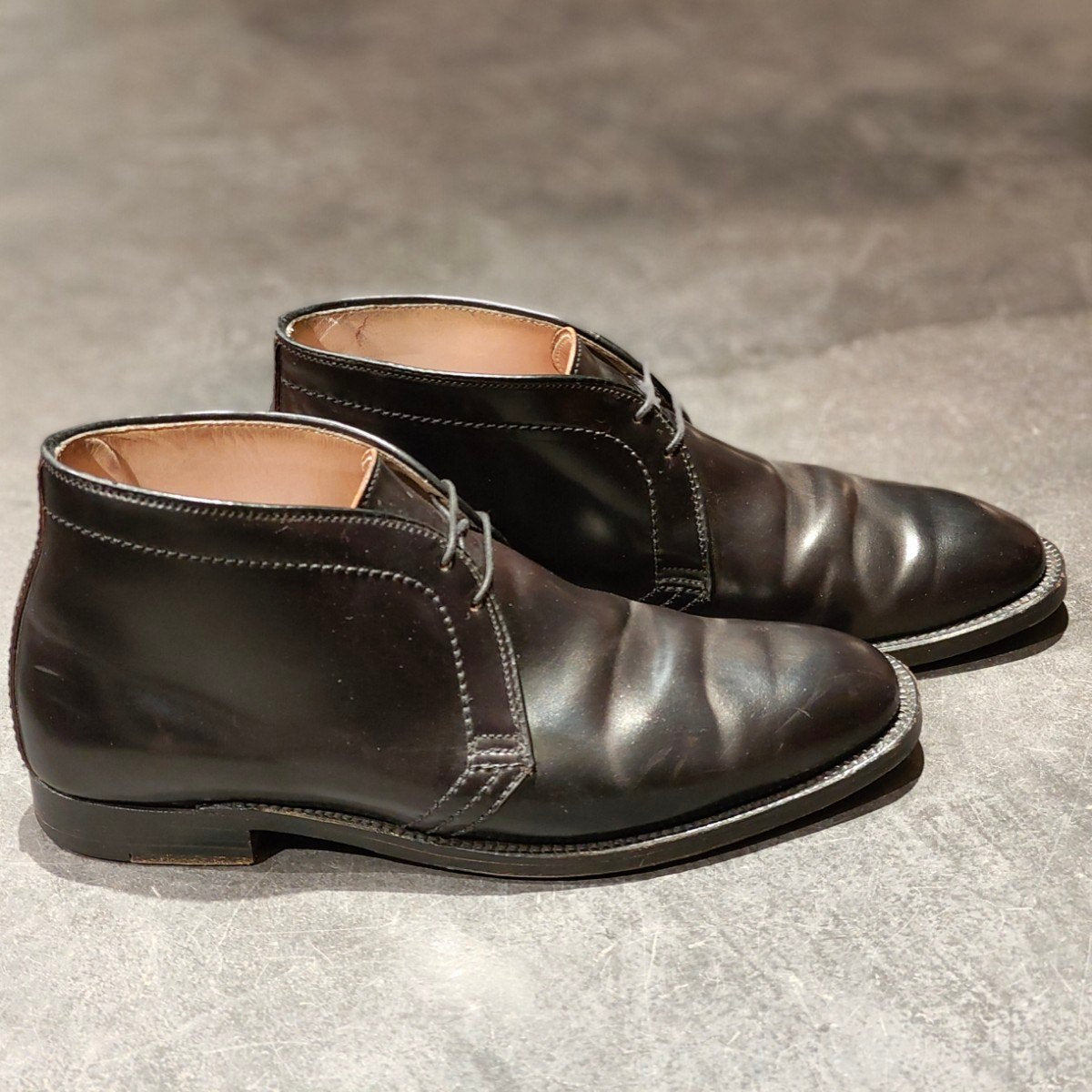 極美品 【ALDEN】オールデン レザーソウル別注 14789 チャッカブーツ コードバン ブラック サイズ US9D プラザラスト