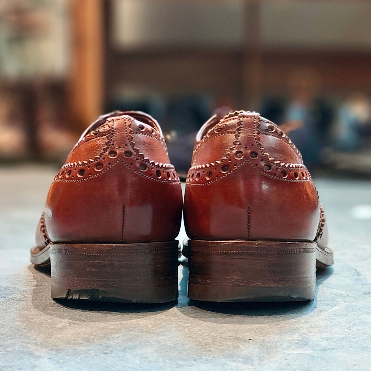希少 美品 【Church's】チャーチ チェットウインド 3都市 ウイングチップ カーフ ブラウン サイズ UK60F 73ラスト 参考定価定価¥181,500-