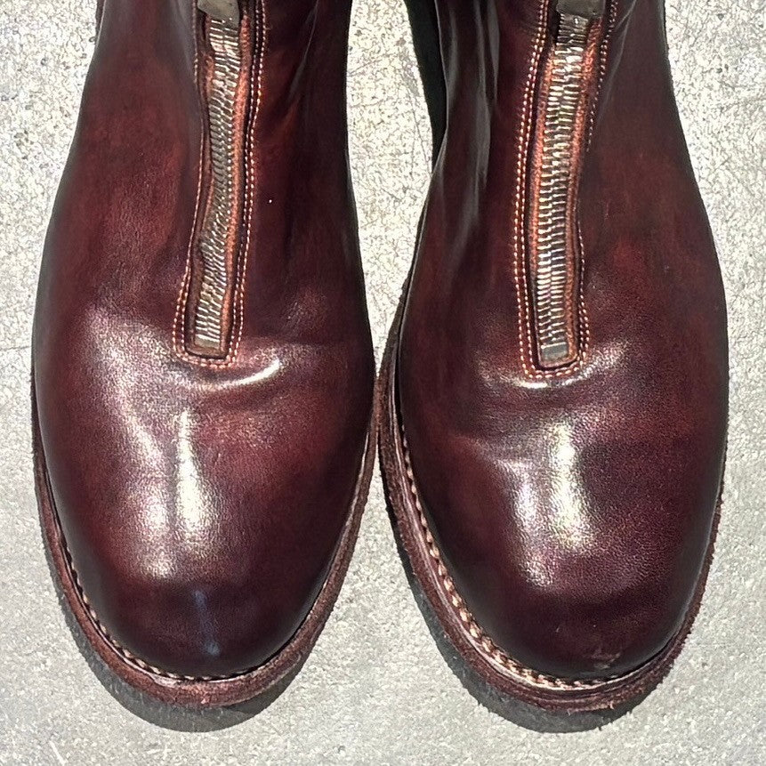 【GUIDI】グイディ レザーブーツ PL1 フロントジップブーツ ブーツ ホースレザー ブラウン サイズ 41