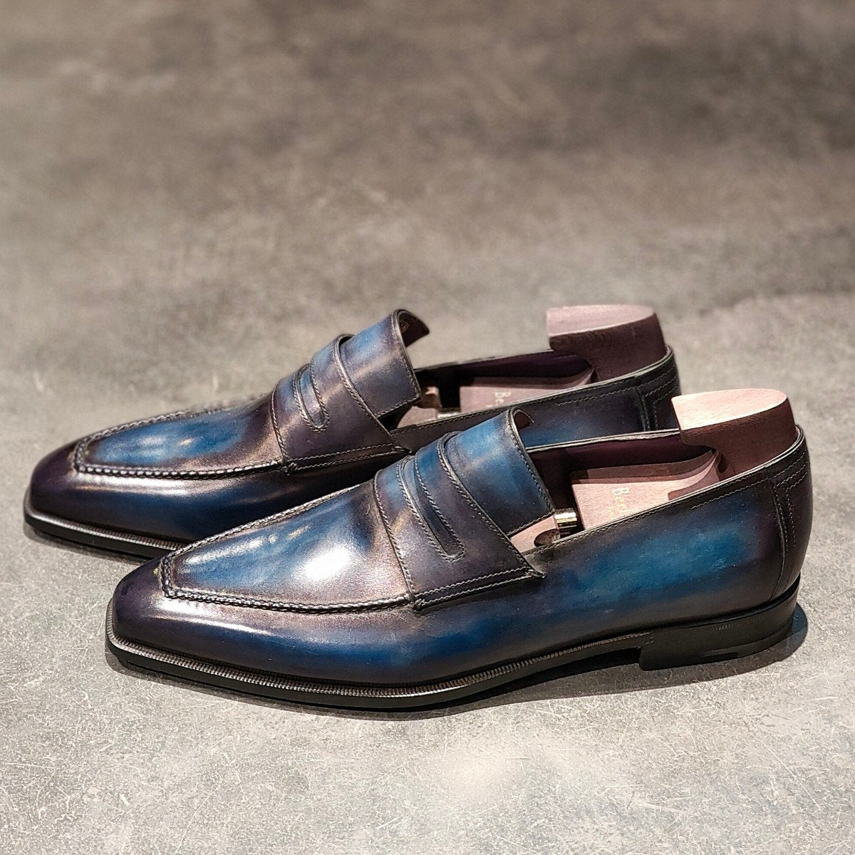 新品未使用 【BERLUTI】ベルルッティ アンディ ローファー カーフ パティーヌ ブルー サイズ UK9