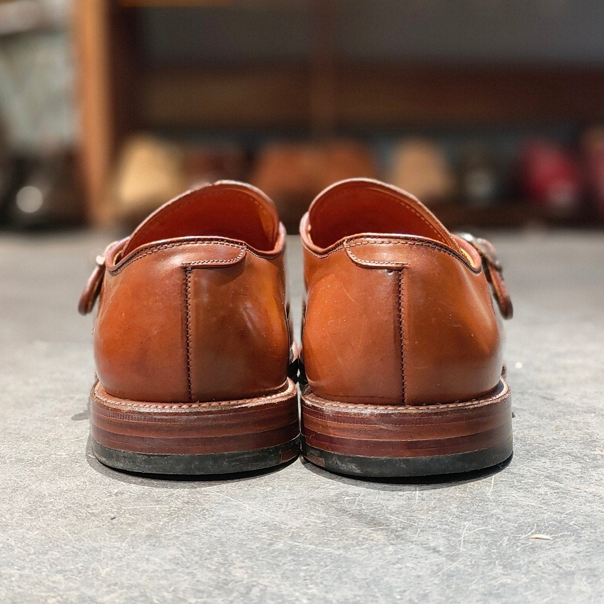 希少 【ALDEN】オールデン レザーソウル別注 1124 NST シングルモンク コードバン ウイスキー サイズUS9.5D アバディーンラスト