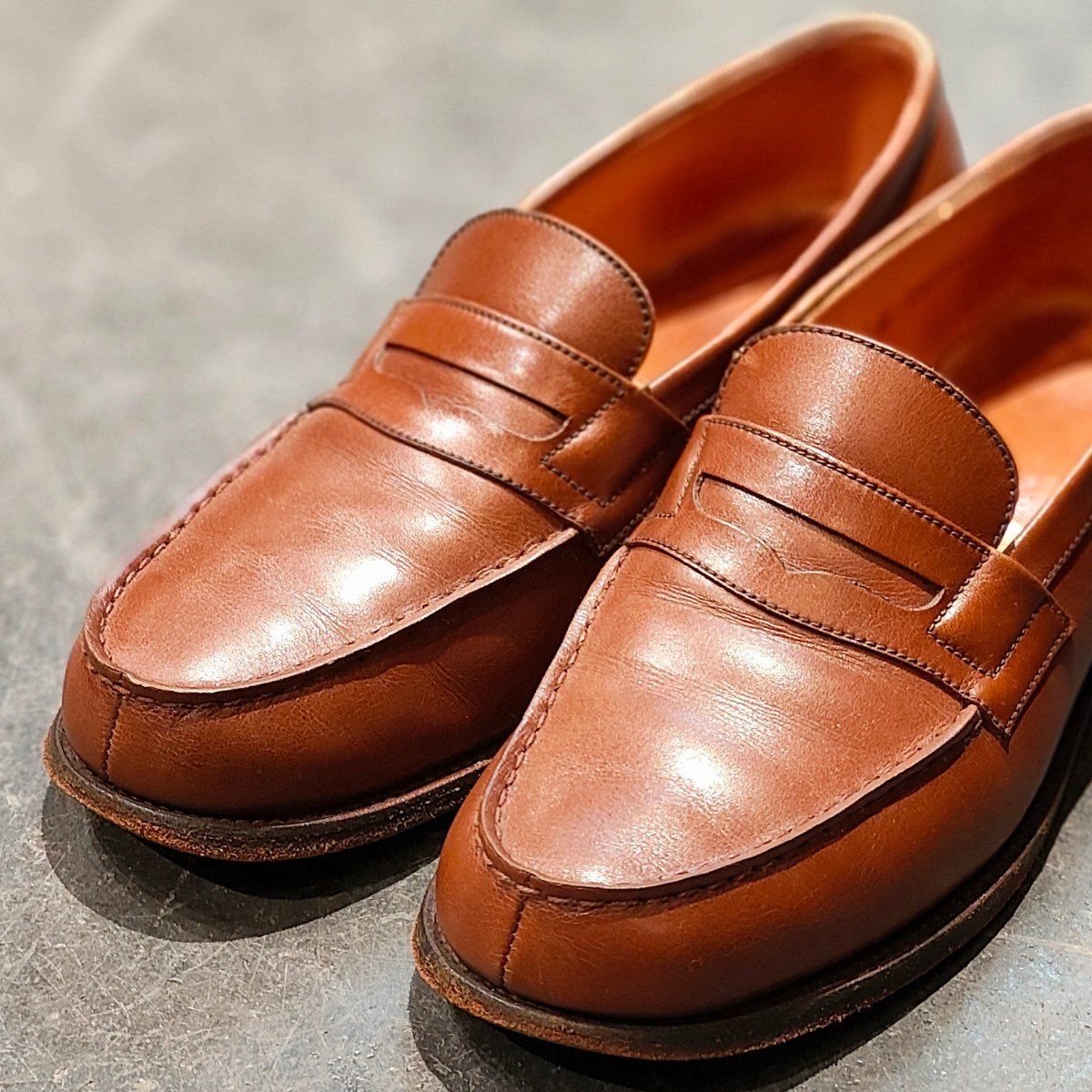 希少 【J.M.WESTON】ジェイエムウエストン 旧旧ロゴ 180 シグニチャーローファー カーフ タンブラウン サイズ UK4D 41ラスト 定価¥151,800-