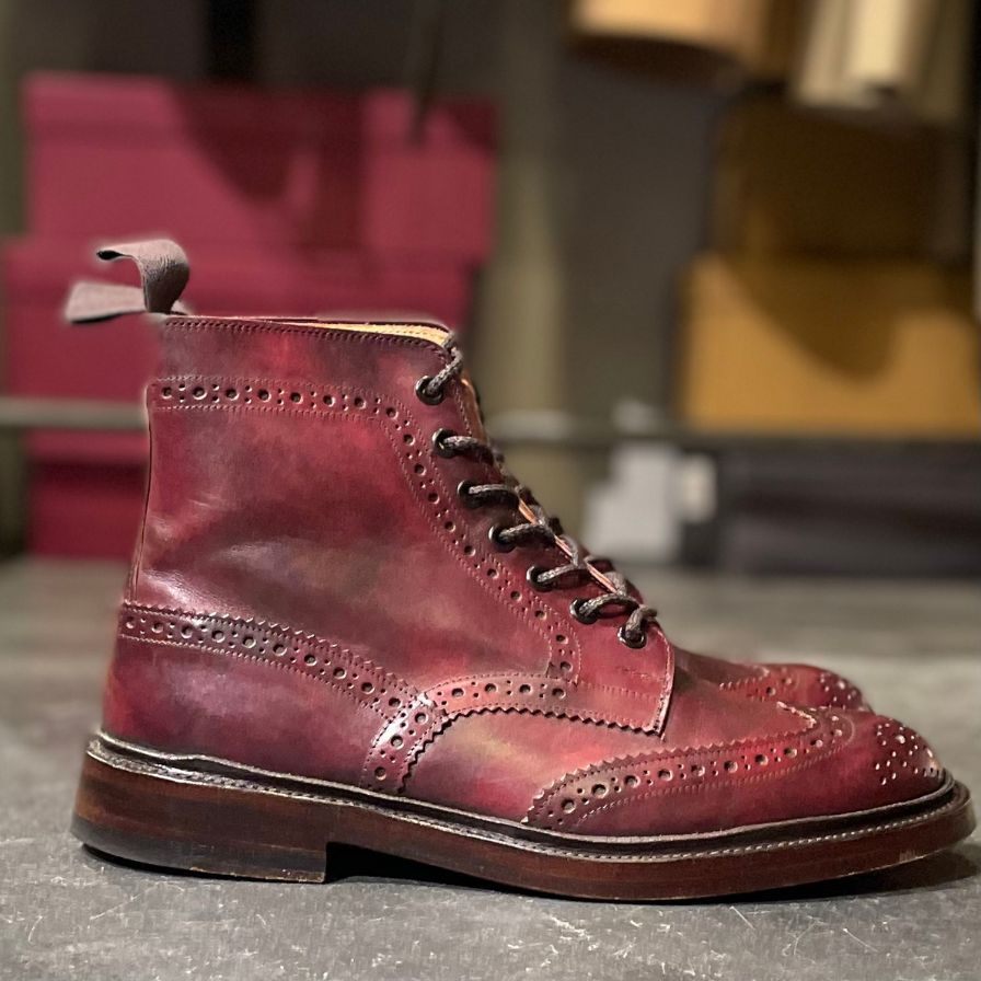 極美品【Tricker´s】トリッカーズ ストウ 5634 カントリーブーツ バーガンディ サイズ UK6