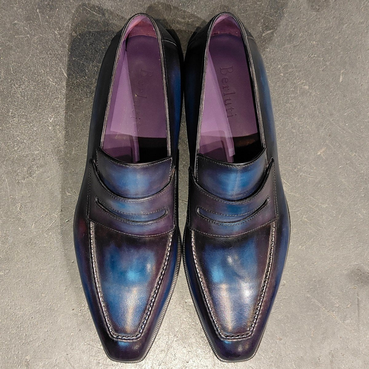 新品未使用 【BERLUTI】ベルルッティ アンディ ローファー カーフ パティーヌ ブルー サイズ UK9