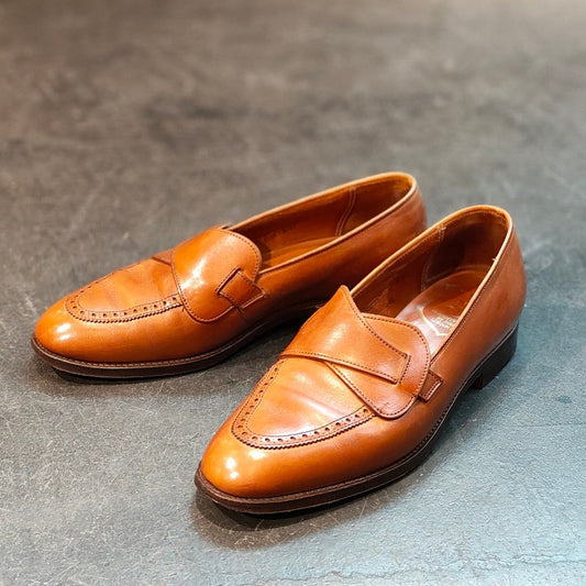 【CROCKETT&JONES】クロケット&ジョーンズ ニュー&リングウッド別注 バタフライローファー カーフ ブラウン サイズ UK6EE 302ラスト