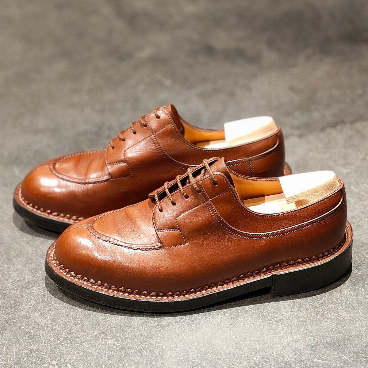 極美品-【J.M.WESTON】ジェイエムウエストン 677 ハントダービー Uチップ ロシアンカーフ タンブラウン サイズ UK6.5D 32ラスト 参考定価¥473,000-