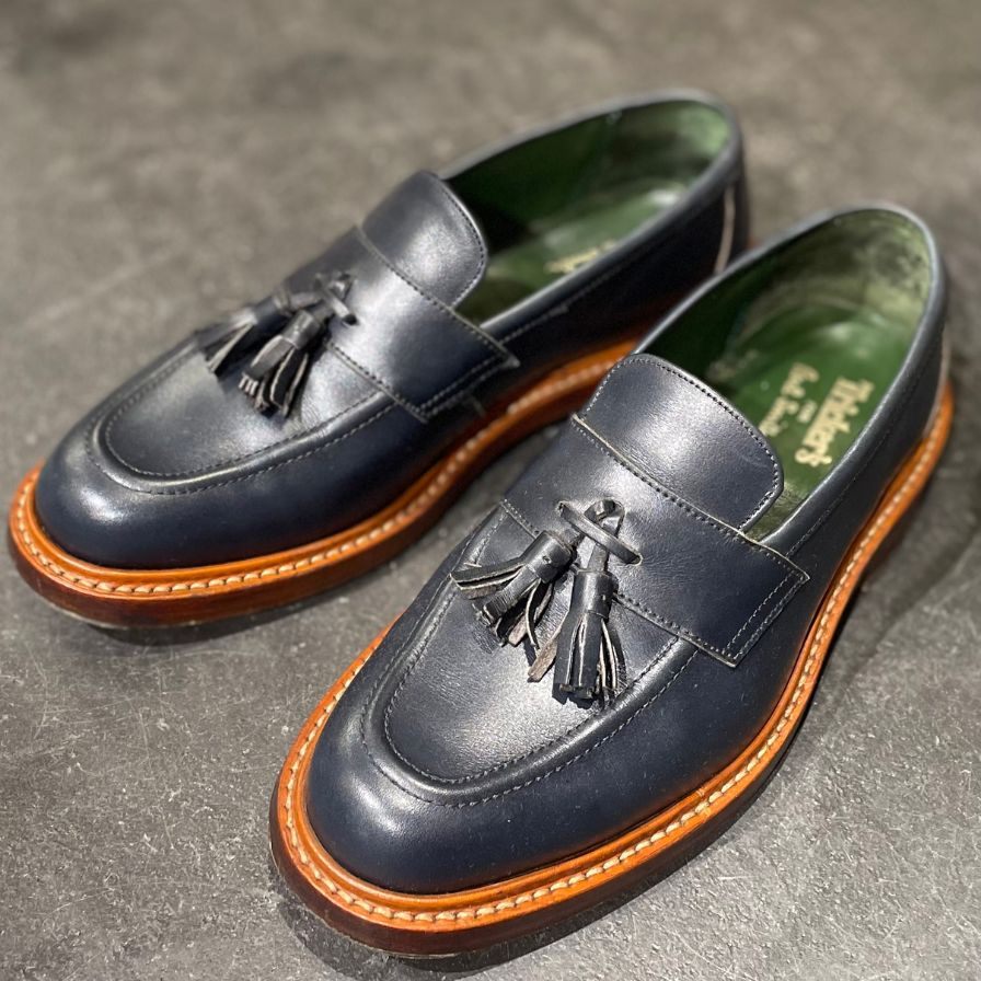 【Tricker’s】トリッカーズ×ポールスミス M7772 タッセルローファー カーフ ネイビー サイズUK7