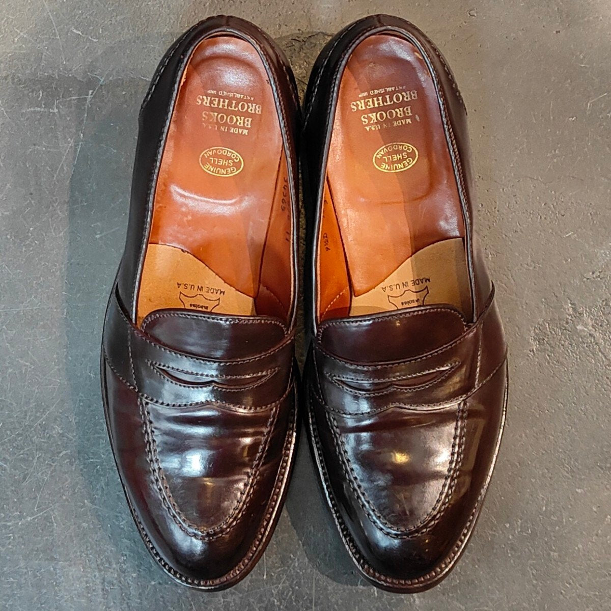希少 美品 【ALDEN】オールデン×ブルックスブラザーズ 36365 フルサドルローファー コードバン ダークバーガンディ サイズ US9.5D アバディーンラスト