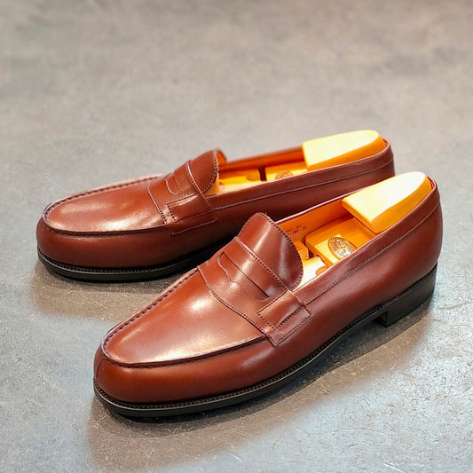 希少 新品未使用【J.M.WESTON】ジェイエムウエストン 180 シグニチャーローファー ボックスカーフ レッドエトラスコ サイズ UK9C 41ラスト 定価¥156,200-