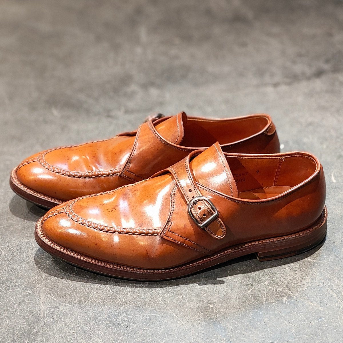 希少 【ALDEN】オールデン レザーソウル別注 1124 NST シングルモンク コードバン ウイスキー サイズUS9.5D アバディーンラスト
