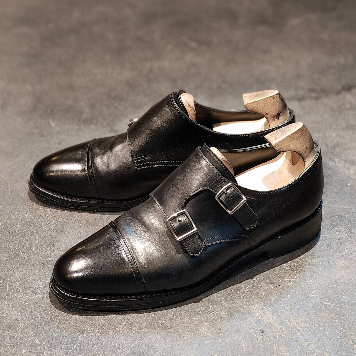 極美品【JOHN LOBB】ジョンロブ ウィリアム ダブルモンク カーフ ブラック サイズUK6E 9795ラスト 参考定価¥251,900-