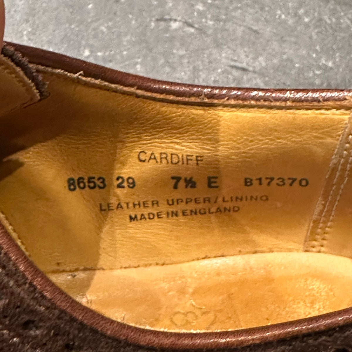 【CROCKETT&JONES】クロケット&ジョーンズ カーディフ ウイングチップ スエード ブラウンサイズUK7.5E