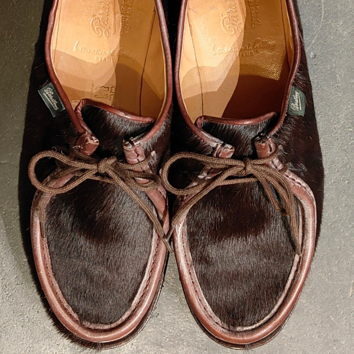 試着程度 【Paraboot】パラブーツ International Gallery BEAMS別注 ミカエル チロリアン ハラコ ブラウン UK9