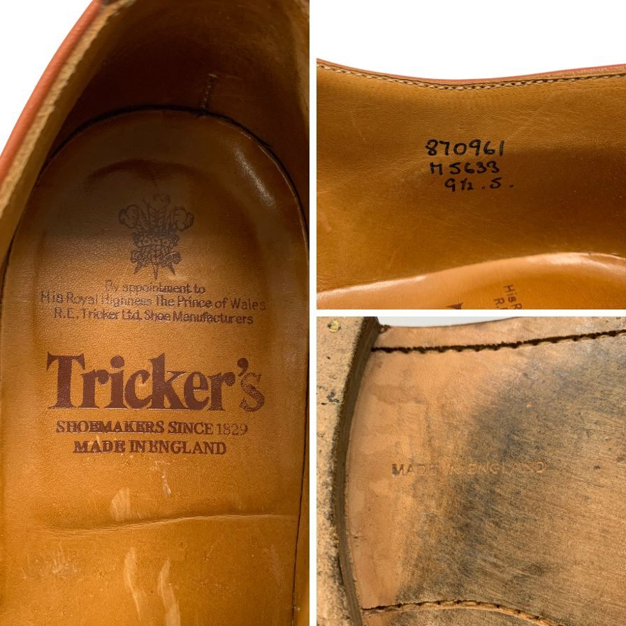 【Tricker’s】トリッカーズ M5633 ビジネスシューズ ウイングチップ ブラウン(茶系) サイズ 9.5 ラスト