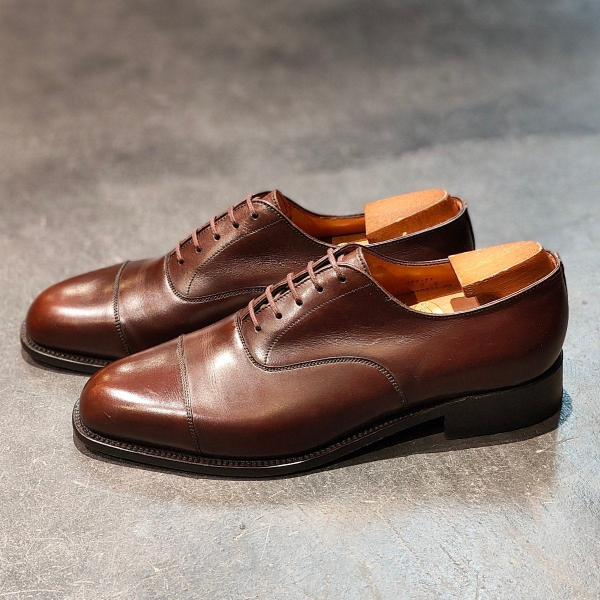 希少 極美品【J.M.WESTON】ジェイエムウエストン 300  旧旧ロゴ ストレートチップ カーフ ブラウン UK6E 11ラスト 参考定価¥165,000-