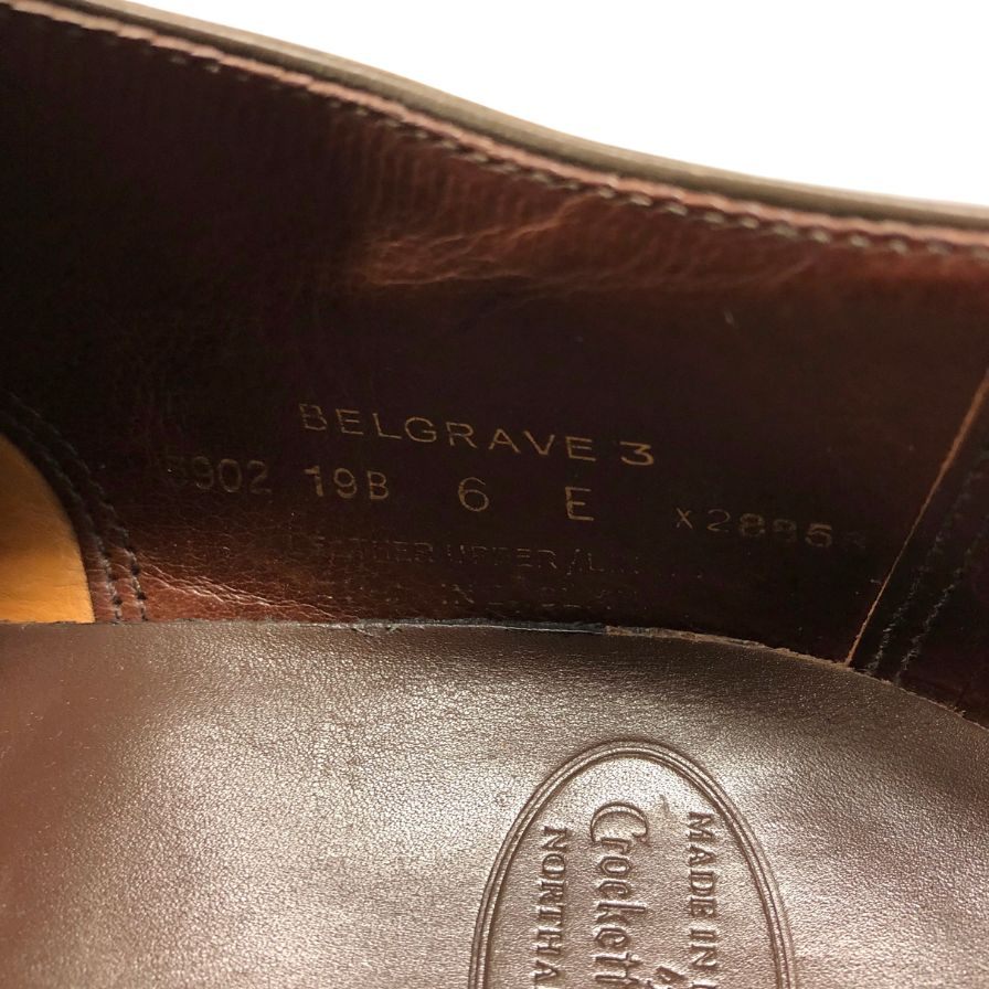 【CROCKETT&JONES】クロケット&ジョーンズ ビジネスシューズ カーフ ブラウン サイズ UK6E ラスト