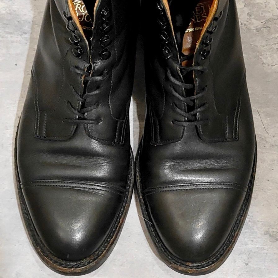 【CROCKETT&JONES】クロケット&ジョーンズ コニストン キャップトゥ カーフ ブラック サイズUK6.5E