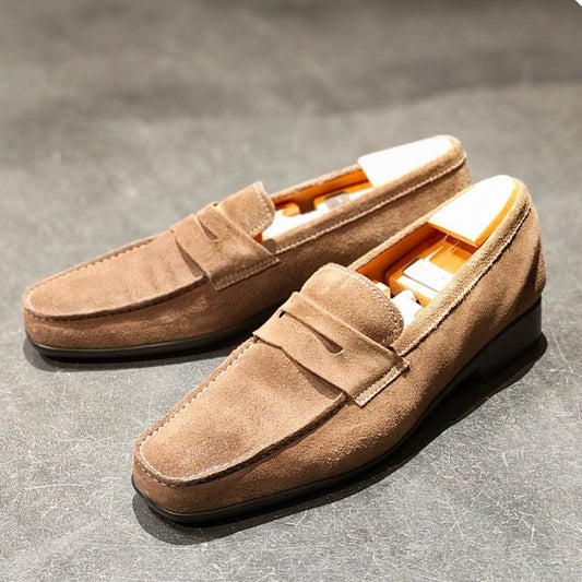 美品【J.M.WESTON】ジェイエムウエストン ローファー J1-547-625-01 スエード ブラウン系 サイズUK5.5