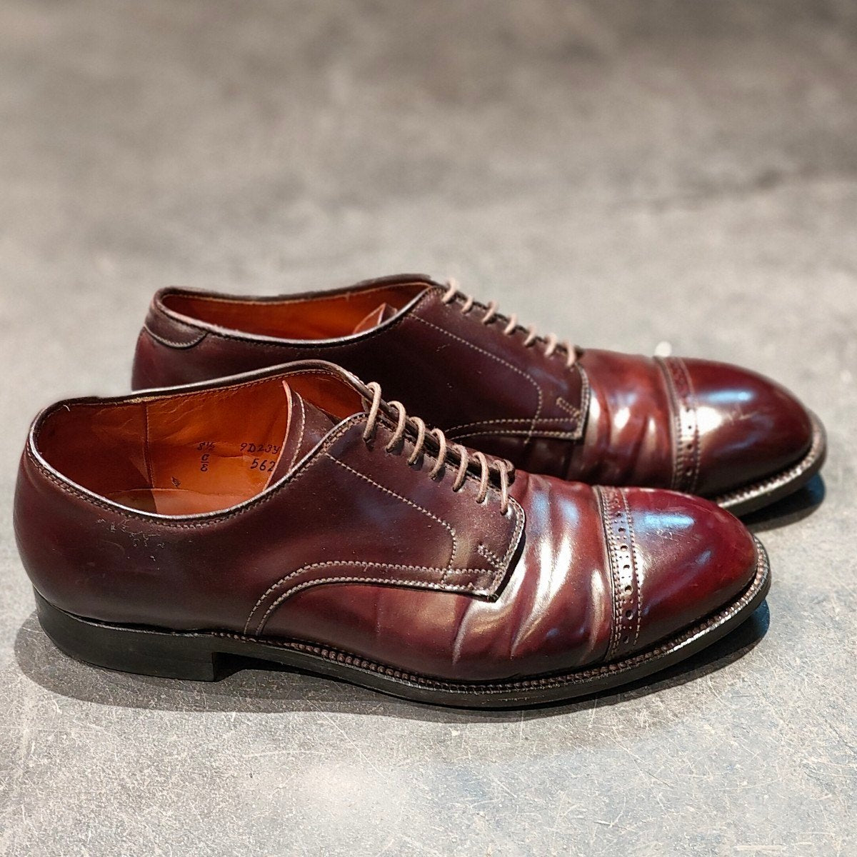 【ALDEN】オールデン アナトミカ別注 56259 パンチドキャップトゥ コードバン ダークバーガンディ サイズUS8.5D モディファイドラスト