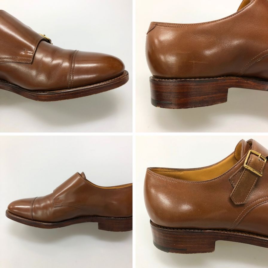 極美品【JOHNLOBB】ジョンロブ ウィリアム ダブルモンク カーフ ライトブラウン サイズ UK7.5EE 9795ラスト 参考定価¥251,900-