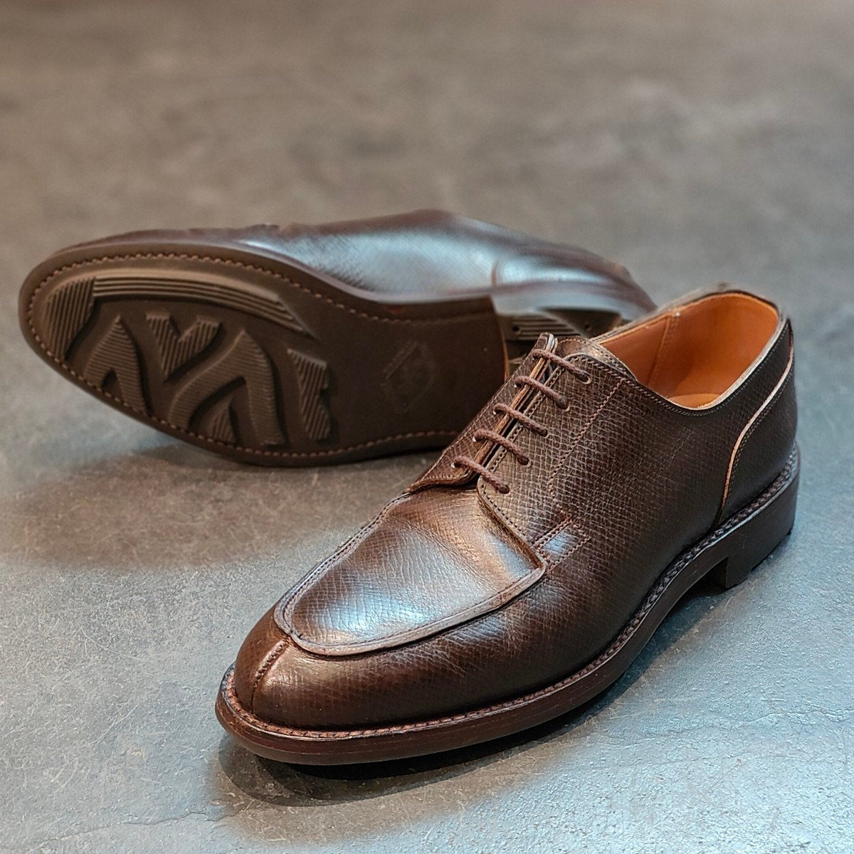 美品 【CROCKETT&JONES】クロケット&ジョーンズ アストン Uチップ グレインレザー ブラウン サイズ UK8E 375ラスト 定価¥137,500-