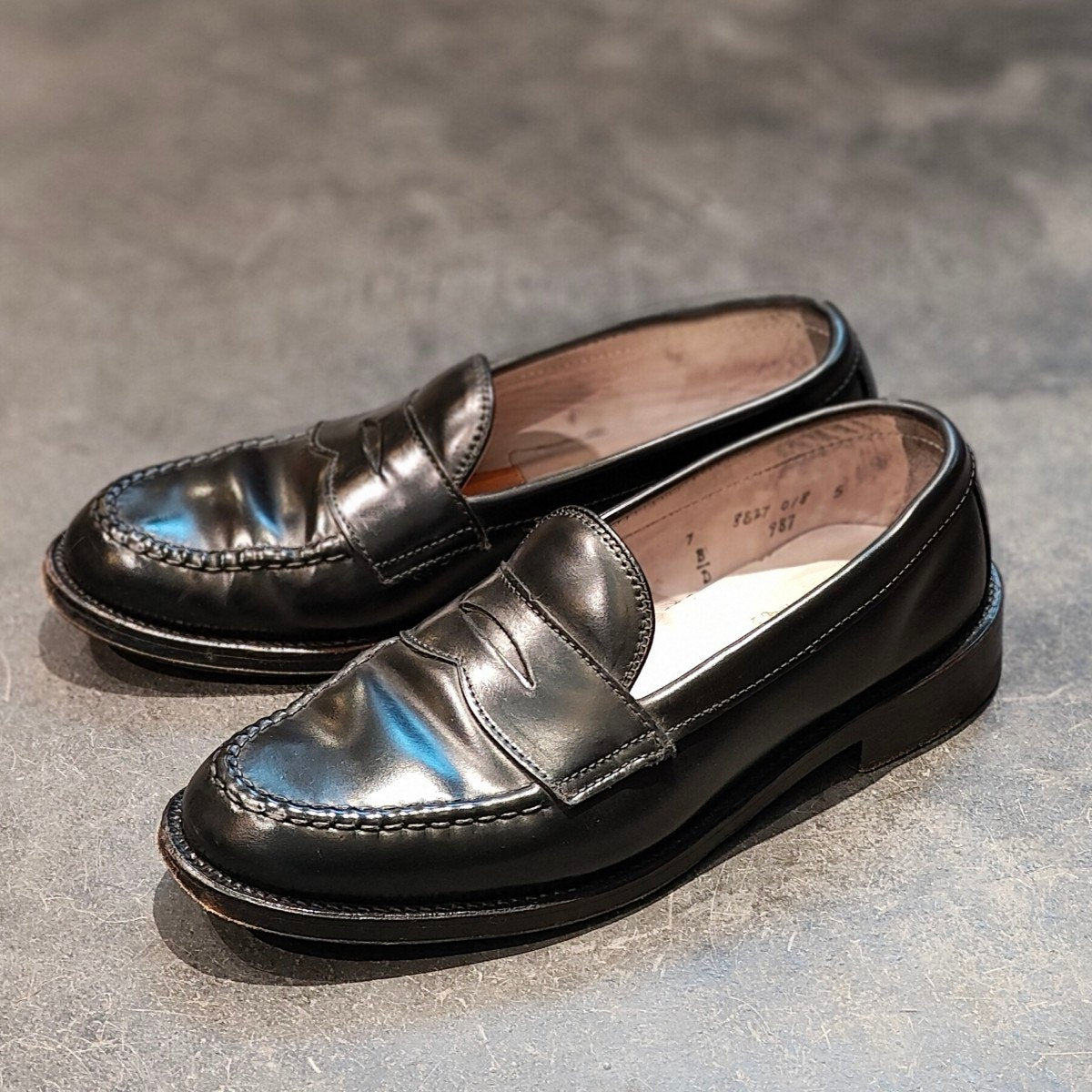 美品 【ALDEN】オールデン 987 ペニーローファー コードバン ブラック サイズ US7D バンラスト