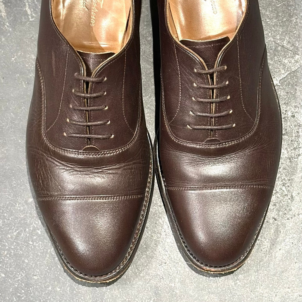美品【Lloyd Footwear】ロイドフットウェア K45310 カーフ ストレートチップ ダークブラウン サイズUK6