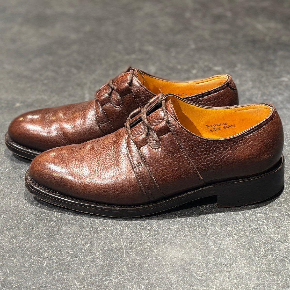 【JOHN LOBB】ジョンロブ レザーシューズ サドル バッファローレザー ブラウン サイズ UK5.5E
