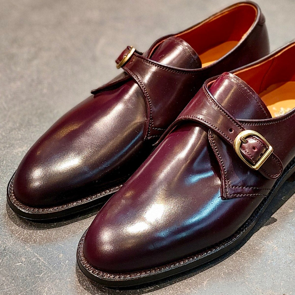 新品未使用 【ALDEN】オールデン 954 シングルモンク コードバン ダークバーガンディ サイズUS6.5D アバディーンラスト 参考定価¥220,000-