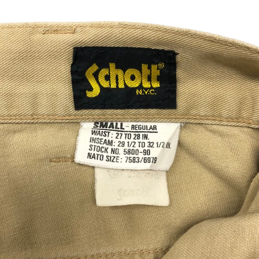 90s【Schott】ショット ベイカーパンツ コットン サイズSAMLL-REGULAR ベージュ